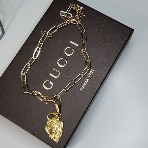 GUCCI Necklace Vintage Knight Zipper Pull Repurposed - Picture 1 of 8